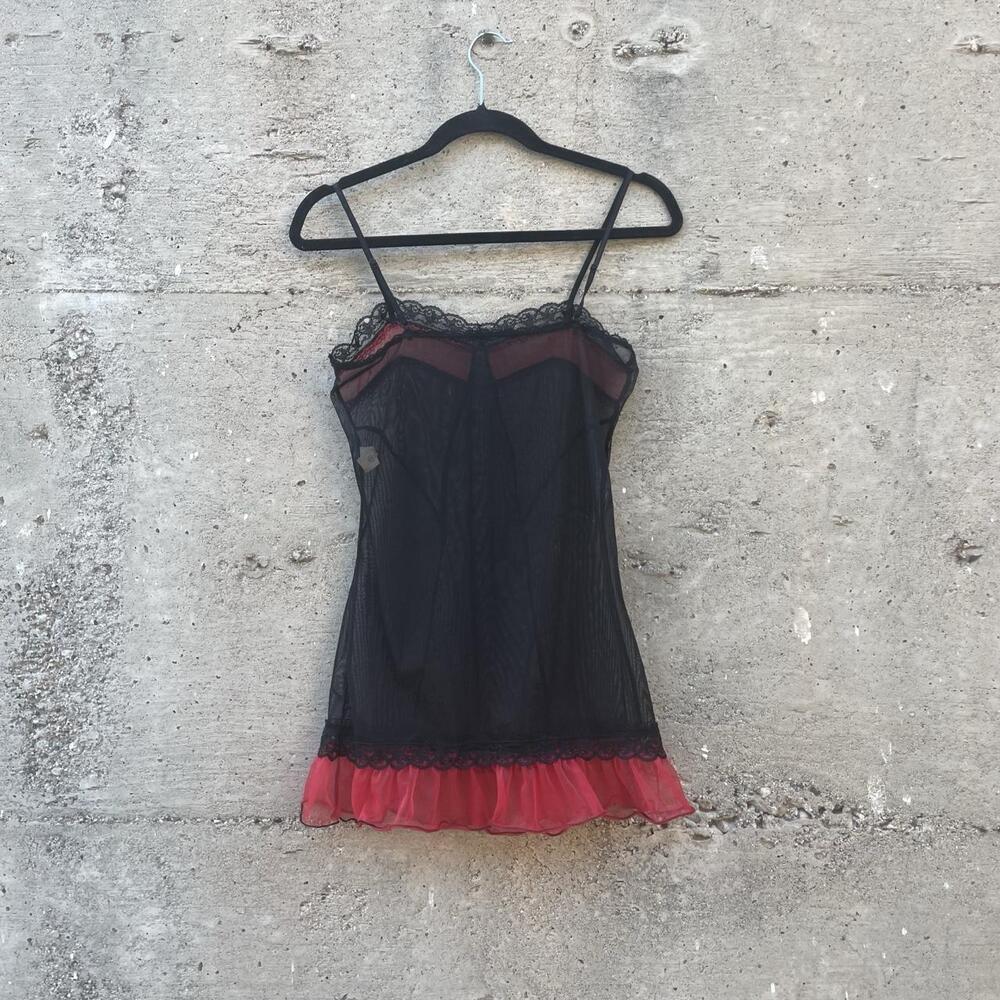 vtg sheer goth mini slip dress - Picture 4 of 8